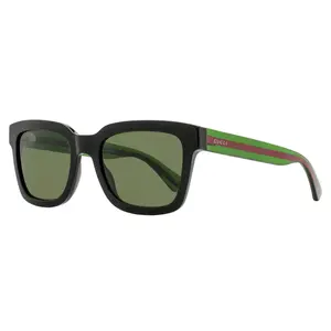 Gucci Rectangular Web Sunglasses GG0001SN 002 Black/Green 52mm