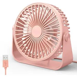 USB Desk Fans 5 Inches Portable Table Fans 360  Rotation Small Personal Desktop Fan for  Office, 3 Speeds,