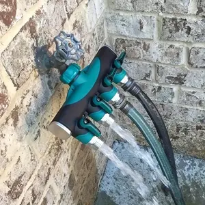 Zinc Alloy Coated Four-Way Distributor One-to-Four Ball Valve Pipe Connector Special Water Distribution Fitting for Garden Drip Irrigation