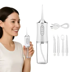 Electric Water Flosser Cordless Teeth 3 Modes 4 Nozzles, Portable Oral Care Dental Floss Rinser, Rechargeable Battery Included
