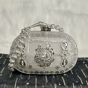 Beautiful Mini Statement Antique Metal Brass Clutch
