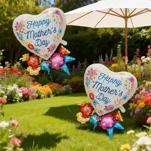 2 pcs 75 cm Large Mother’s Day Bouquet-Shaped Aluminum Foil Balloon Set for Mother’s Day Party Decoration