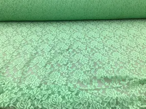 Embroidered Stretch Lace Apparel Fabric Sheer Floral Celadon Green YY511