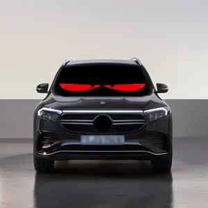 2pcs LED Flexible Display Screen 16x96 Devil Eye Design, Bluetooth-compatible Connectivity, Smart Full-Color Advert Car Sticker, Car Decals, High Resolution & Waterproof, Applicable to all vehicle models With charger, remote control, Led Lights