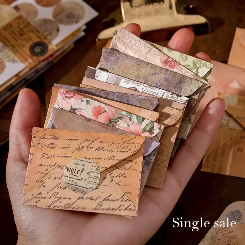 Vintage Mini Envelope Set, 1 Pack of 16 Pieces, DIY Message Cards, Blessing Gifts, Memory Song Series, Perfect for Greetings