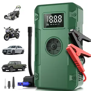 1pc 5-in-1 Jump Starter with Air Compressor-5000A Peak Power, 150PSI Digital Tire Inflator, ABS Material, USB Rechargeable, for Gas/Diesel Vehicles, Portable with LED Emergency Lighting, Auto Shut-Off, Tire Pressure Detection & Adjustment, Quick Charge