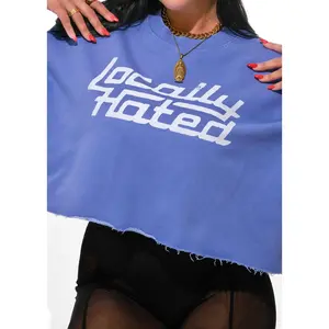 CROPPED LOCALLY HATED OVERSIZED GRAPHIC SWEATSHIRT