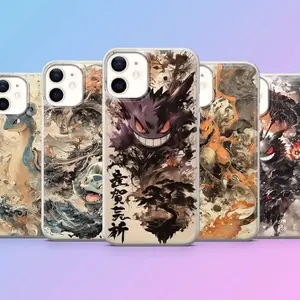 Anime Ghost Style Phone Case Cover fit for iPhone 17, 16, 15, 14, 13, 12, 11, X & Galaxy.