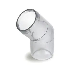 Formufit 1/2" Clear PVC Elbow Fitting, 45 Degree, Furniture Grade, Versatile Pipe Connector