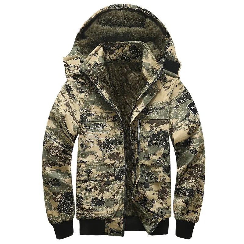 Men's 3-Piece Winter Warm Fleece-Lined Thick Camouflage Workwear Suit - Stretch, Breathable Cotton Shell, Long Sleeve Top, Jacket, Pockets, Pants for Welding, Outdoor Construction