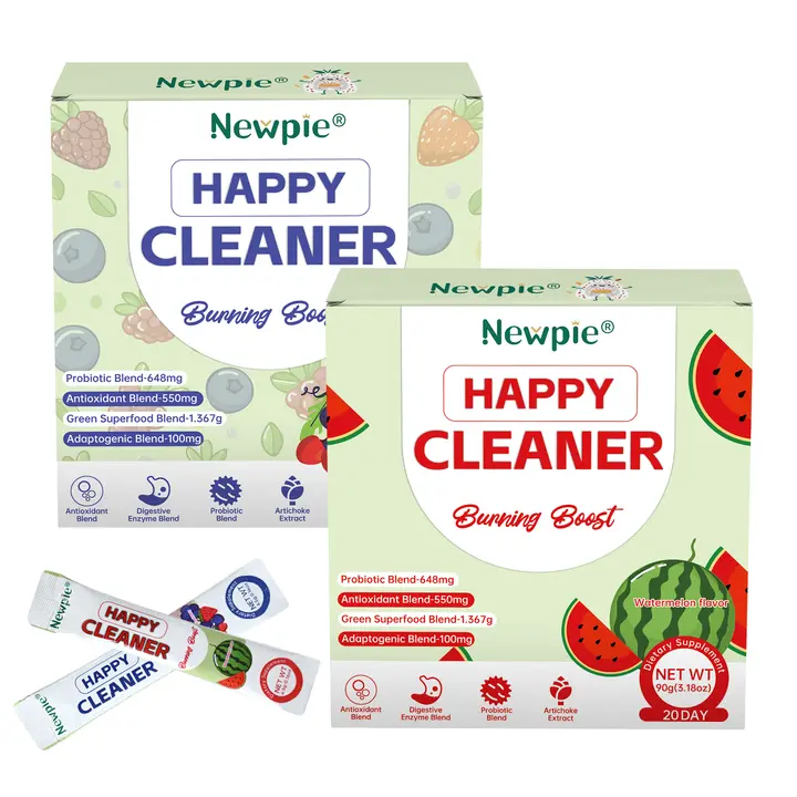 Newpie Superfoods Happy Cleaner Probiotic Powder,Watermelon Flavor Prebiotic & Probiotic Powder,Organic Fiber,Sugar Free,Gut Health,Natural Antioxidant for Women Men (20 Packet, Mixed Berry)