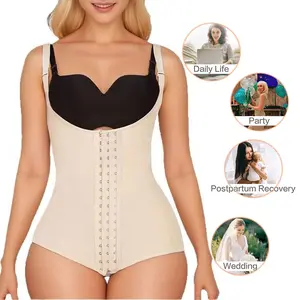 2026 Popular High-Compression Butt-Lifting Faja Bodysuit with Tummy Control & Breast Shaping shapewear full closure zipper front shapewear tummy control body jumpsuit full body body shaper eye firm waist hip