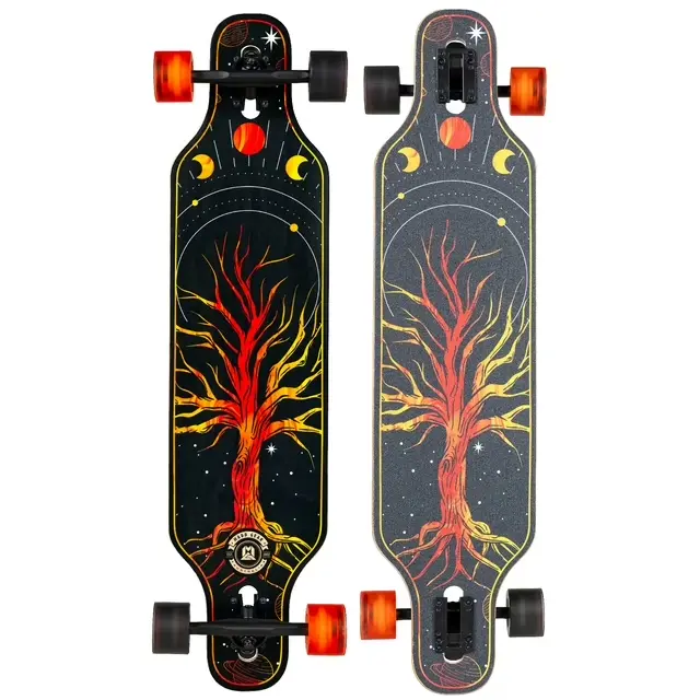 Maple Deck 38" Drop Through Longboard Skateboard 9" Wide 70mm Wheels ABEC-7 Bearings No Warranty USA