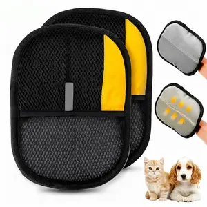 Electrostatic Pet Hair Remover Gloves - Reusable Dog & Cat Grooming Mitts for Couch, Carpet, Car Seat furremoval