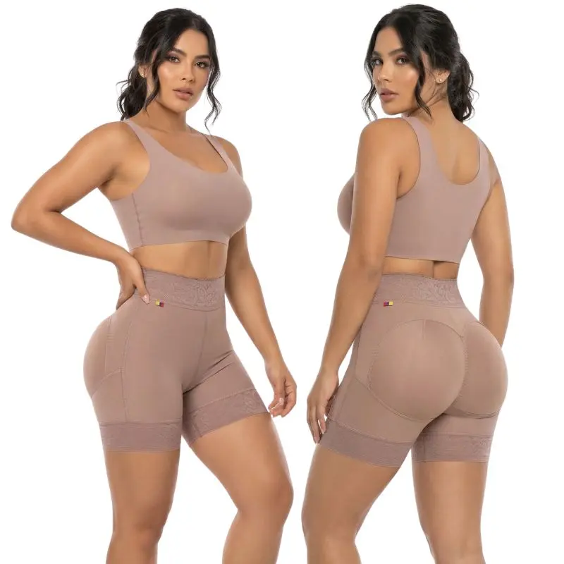 SHORT YAILIN, faja short colombiano de alta compresión triple realce de glúteos.