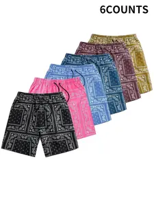 Men's Paisley Print Stylish Drawstring Waist Shorts, Shorts for Men, Comfy Clothes for Men, Casual Pocket Design Straight Leg Stretch Shorts for Summer, Men's Bottoms for Beach Vacation, Summer Beachwear 2024, Polyester