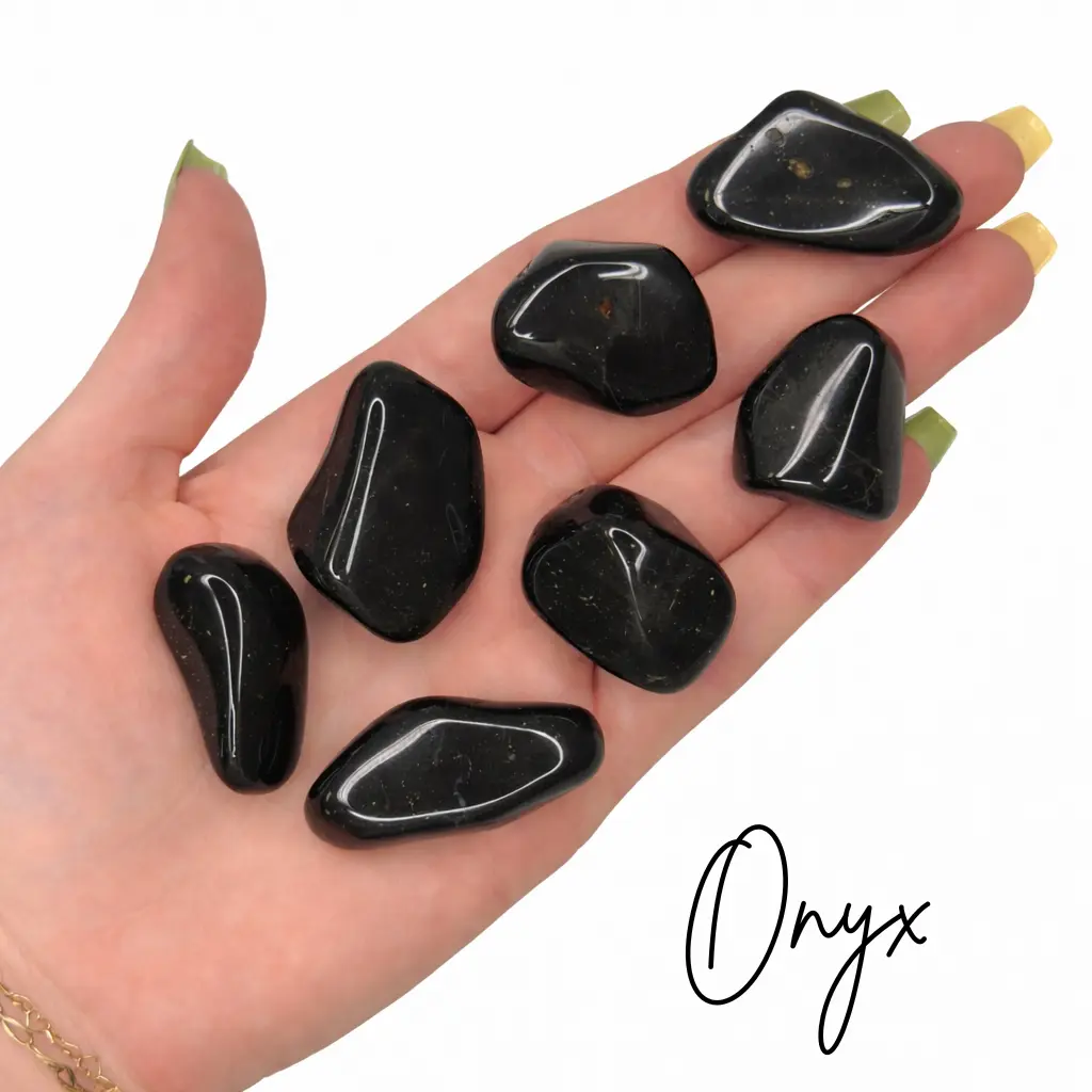 Black Onyx Tumble, Tumbled Black Onyx, Healing Black Onyx, Smooth Black Onyx Tumbled Stone, T-167