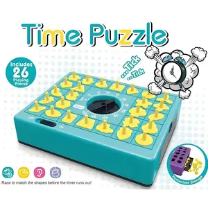 Time Game Pop-Up Board Puzzle, Shape-Matching Jigsaw, Early Educational Toy for Boys & Girls, Enhances Shape Recognition, Board Game Block Set, Tabletop Games