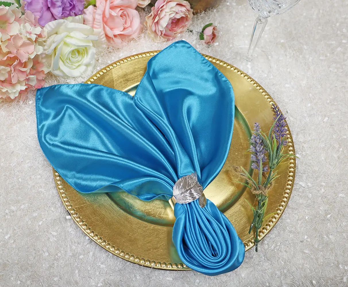 20"x20" Satin Napkins - Turquoise (10pcs/pk)