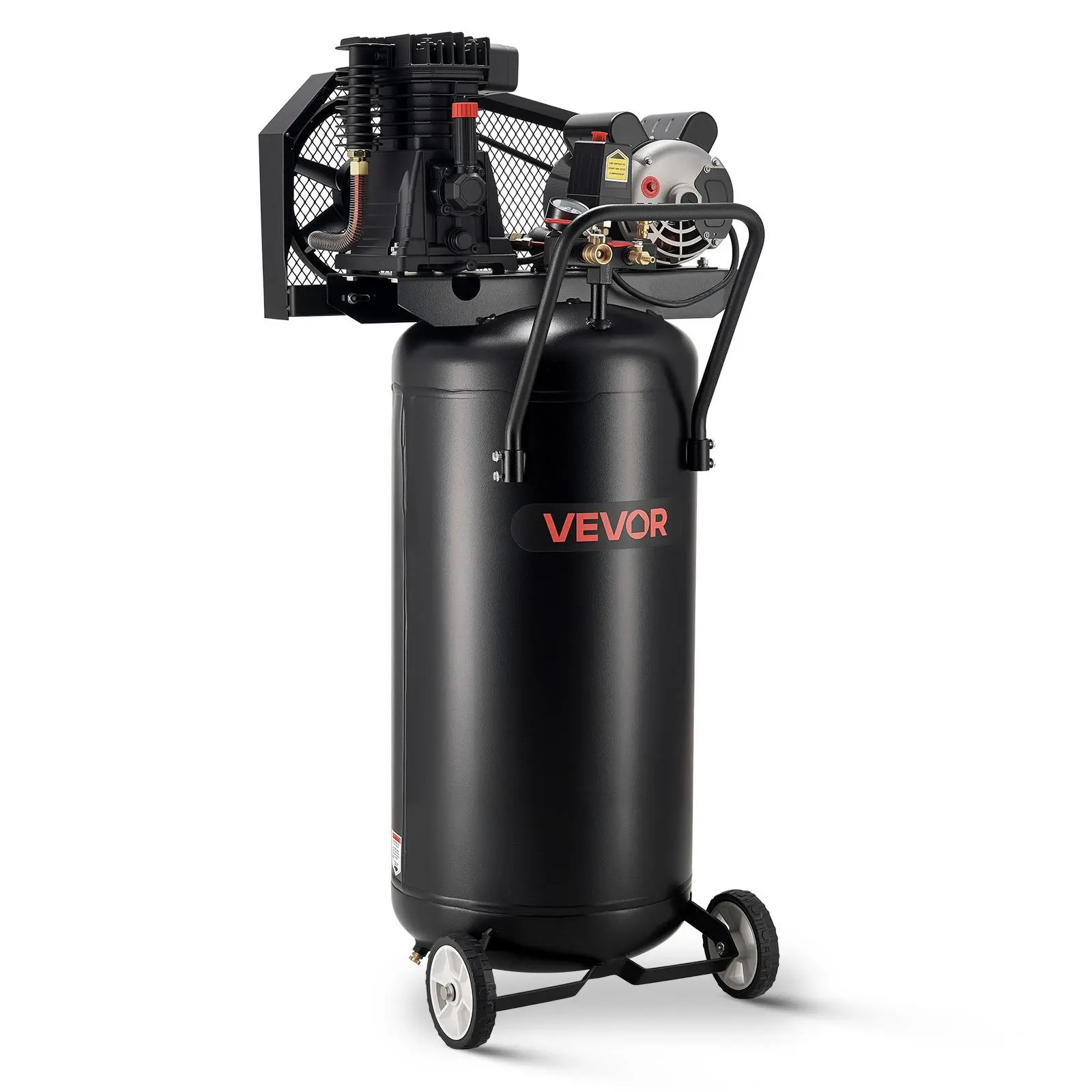 【summerfinds】VEVOR 30-Gallon Air Compressor, 2HP 5.3SCFM at 90PSI, Max 125PSI Pressure Oil-Lubricated Air Compressor Tank, Portable on Wheels for Auto Repair, Tire Inflation, Spray Painting, Woodwork Nailing, 120V