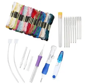 DIY Embroidery Punch Needle Set with 50 Threads