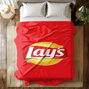 Lay's Classic Label Flannel Blanket, Comfortable Soft Warm Anti-Pilling, Ideal for Naps Camping Travel