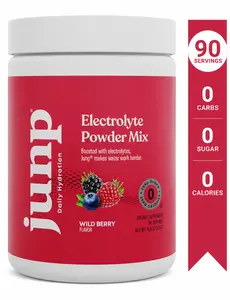 JUNP Wild Berry Electrolyte Powder Mix – Zero Sugar Hydration Drink Mix with Potassium & Magnesium | 90 Servings