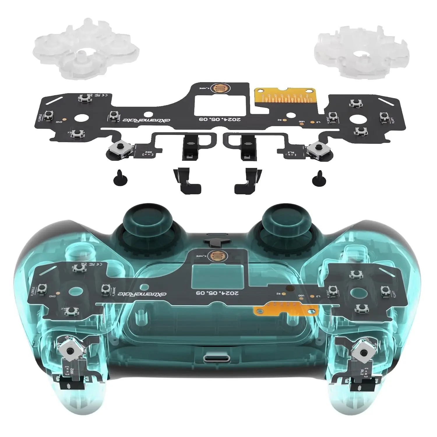 eXtremeRate Durable Whole Clicky Kit for PS5 Exclusive Controller (Fits BDM-030) - Controller Accessories, Custom Micro Switch L2R2, Tactile L1R1 Keys, Mouse Click Shoulder Face Dpad Buttons, Silicone Parts, Screws