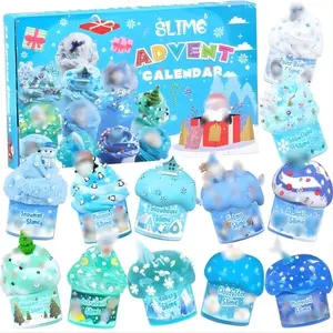 Mother Day Gift New Year 2026 Gift Advent Calendar 2025, 24 Days of Countdown Calendar, Blue Slime Kit, Different Butter Slimes Cloud Slimes Fluffy DIY Kit