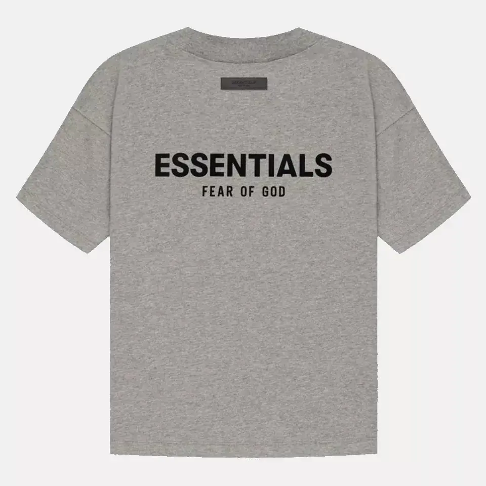FOG Essentials Classic 100% Cotton Heavyweight Short-Sleeve T-Shirt, Dark Heather Grey