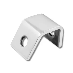 Grand General Heavy Duty Angled U Shape Mounting Bracket 430 Stainless Steel 60 Degree 3/8" Thick 1-7/16" Height for Truck Wash & Industrial Mounting