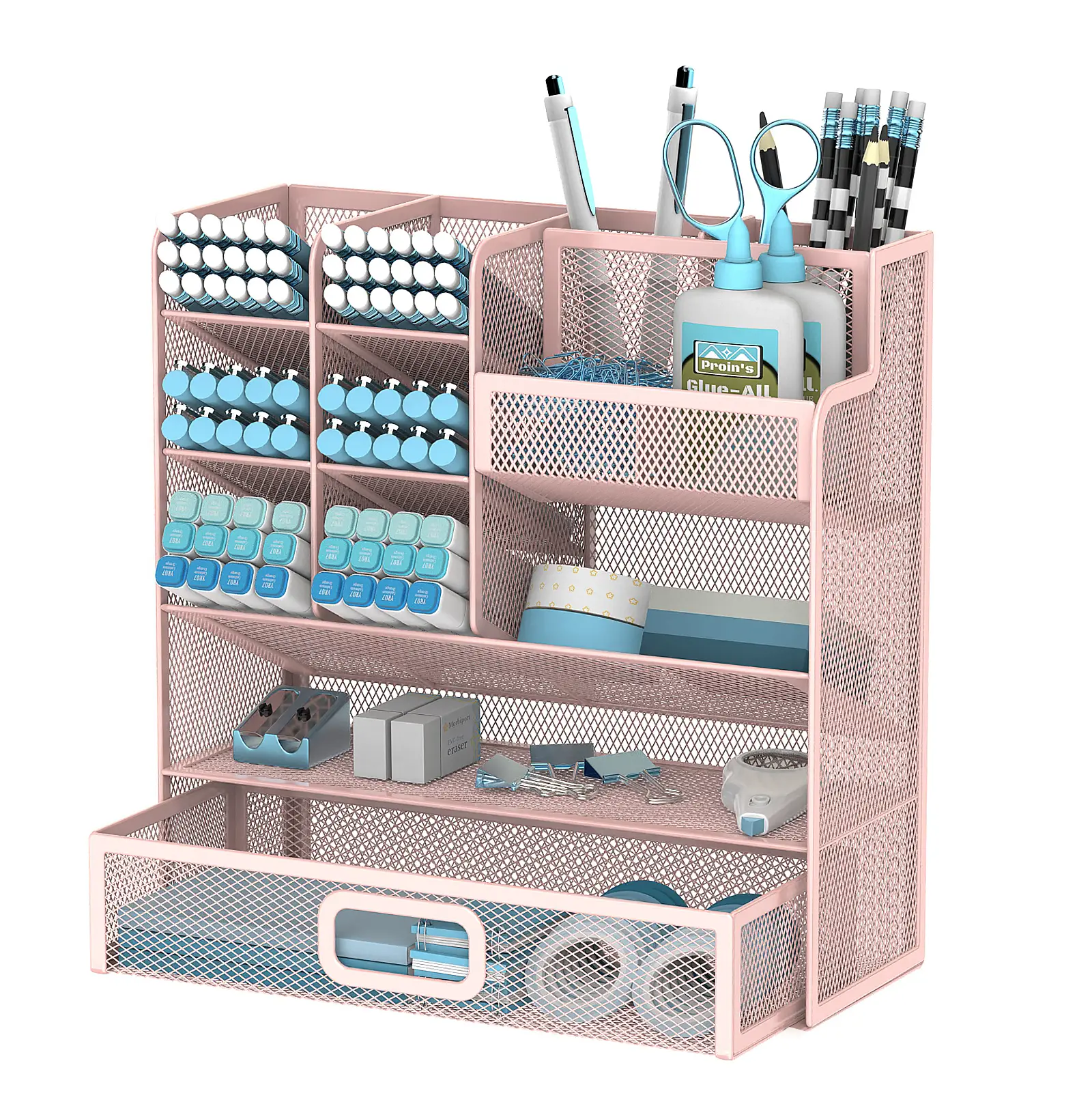 Desktop Organizer with Drawer – Multi-Functional Pen & Pencil Holder with a Cute Touch, Keeps Desk Tidy and Boosts Focus in Home or Office