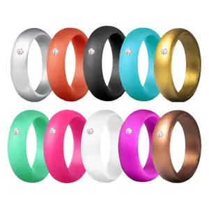 OIDEA Women's 6mm Silicone-Based Rings Set, 10-Pack Breathable Stackable Multi-Sized Rubber Bands for Sport Workout, Anniversary Valentines Gift, Rings Set Rings