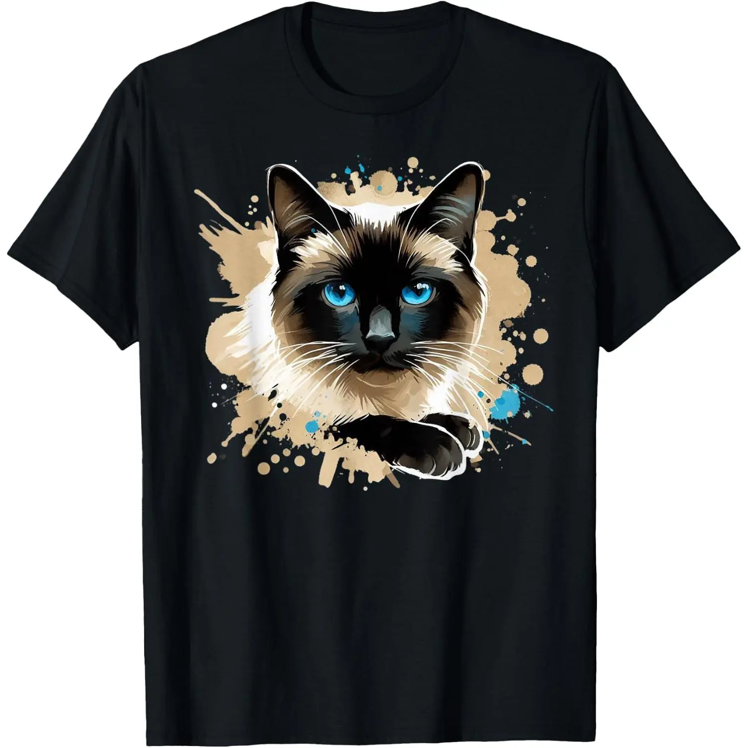 Siamese Cat Graphic Cute Siamese Cat Lover Animal Kitty T-Shirt Pure Cotton Graphic Tees Menswear Top: Gifts for Men & Women