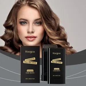 Hoegoa Self-contained Comb Teeth Hair Beauty Stick - Rotating Design, Waterproof & Sweatproof, Easy to Use, Cover Gray Hair, Unscented