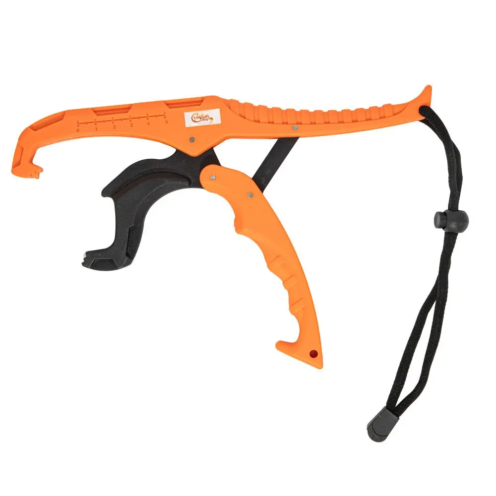 Catfish Pro 9.5in Heavy-Duty Lip Grip, 70% Nylon-30% Fiberglass Corrosion-Resistant Fishing Tool, 1-Handed Quick Release, Non-Slip Handle, Adjustable Wrist Lanyard for Saltwater & Freshwater Fishing Supplies, Nylon-Fiberglass, One-Handed