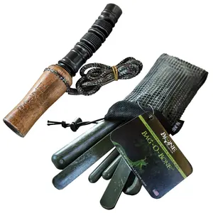 Bone Collector Game Calls Ruttin' Pack - Ol' Faithful Deer Grunt Call & Bag-O-Bone Deer Rattle Bag - Walnut Barrel & Adjustable Tube - Made in USA
