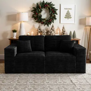 71" Modern Loveseat Boneless Couch in a Box Fluffy Plush Corduroy 2-Seater High Elasticity Foam Floor Sofa with Deep Seat & High Cushion Backrest No Assembly Required Comfy Cloud Couch for Living Room Apartment Small Spaces tiktokshopspringglowup summervi