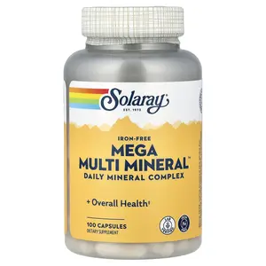 Solaray Mega Multi Mineral, Iron Free, 100 Capsules Solaray Mega Multi Mineral, Iron Free, 100 Capsules