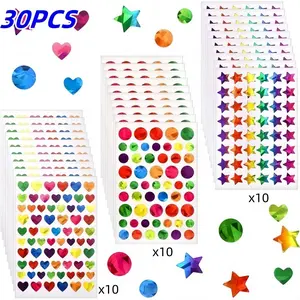 Teacher Reward Stickers Set, 30 Sheets Star Heart Round Design, Perfect for Classroom Home School Behavior Incentive Charts