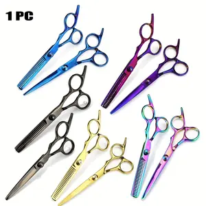 1pc 6 inch Hair Scissors Thinning Barber Cutting Professional Hair Shears Scissor Tools Stainless Steel Hairdressing Scissors Tooth Flat Scissors for Barbers and Hairdressers Special Fine Scissors