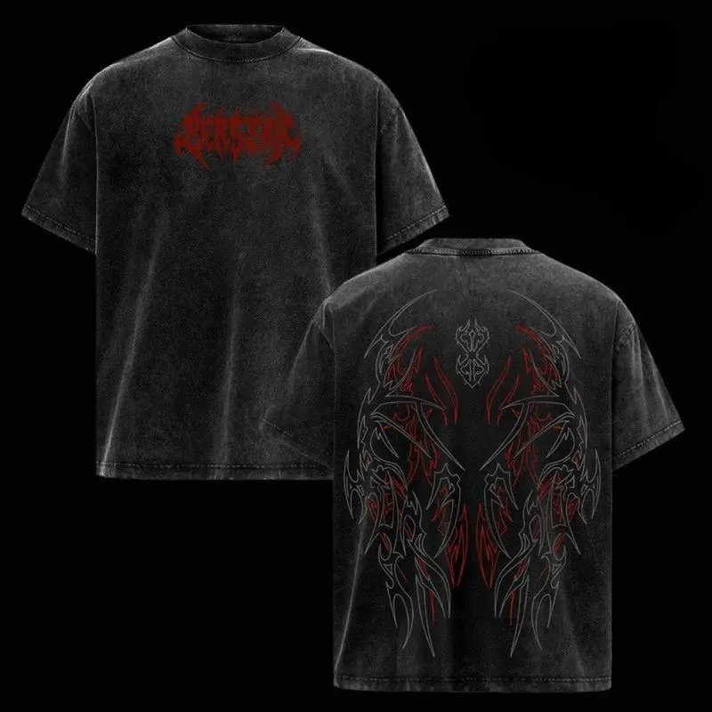 Berserk Pump Cover T-Shirt – Vintage Washed Oversized Gym Streetwear Tee, Heavy Cotton Fitness Top, Dark Aesthetic Unisex Apparel, Soft Loose Fit for Workout & Training