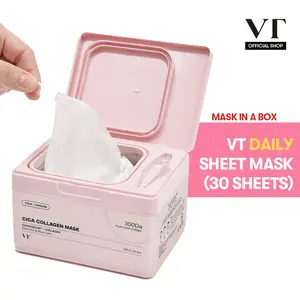 [VT Official] Daily Mask (30 Sheets) Collagen | PDRN | CICA | Retinol | TXA toning | Centella asiatica & Hyaluronic Acid for Moisturizing & Hydrating, Instant Calm & Glow, Skin Softening Facial Mask, Korean Face Mask Hydrate Moisture Moisturize