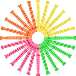 48 Pcs 6 Hole Mixed Color Plastic Recorders Kids Beginner Musical Flute Instrument Toy for Music Party Favors School Performance Gifts