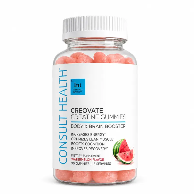 Creovate Creatine Gummies - Choice Of Flavors Creatine Monohydrate Supplement, 90 Gummies Chewable Supplement Daily Supplement Clean Fitness Supplement Healthcare