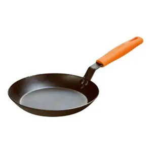Lodge Manufacturing 221872 12 in. Seasoned Steel Skillet with Silicone Handle Holder - Orange