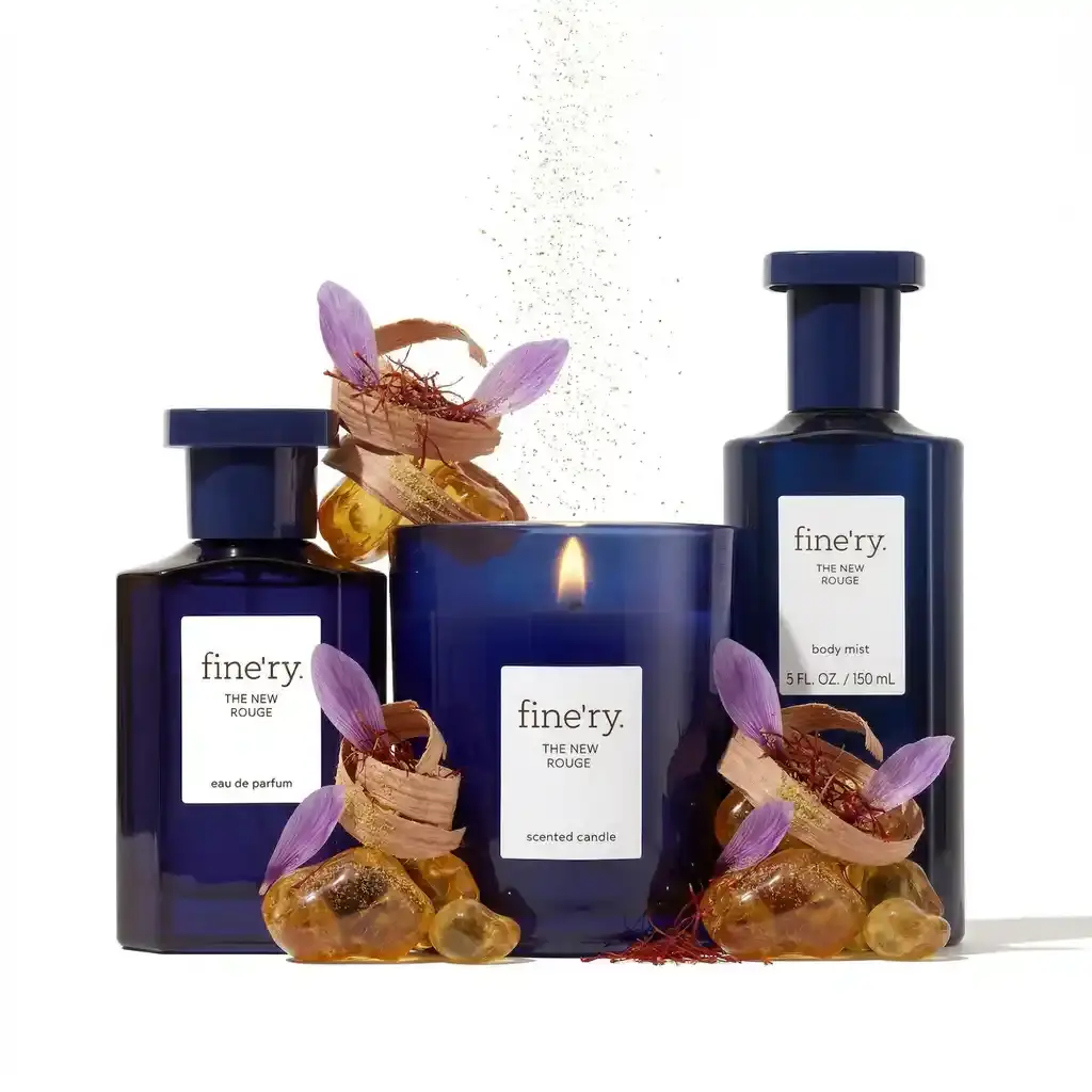 fine'ry - The New Rouge Deluxe Fragrance Gift Set - EDP + Candle + Body Mist, Fragrance Gift Pack, Gift Sets For Women