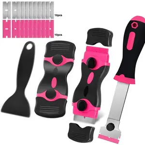 Multifunctional Scraper Tool Set with 20 Blades, Universal Glass Scraper for Kitchen and Home Cleaning, Efficient Dirt Removal