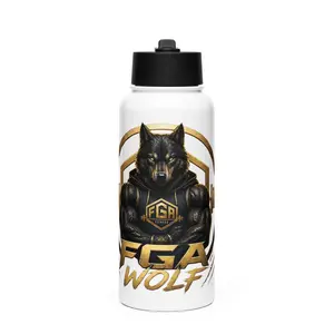 Stainless steel water bottle with a straw lid