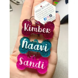 Acrylic Dog Bone Tag Acrylic Dog Bone Tag